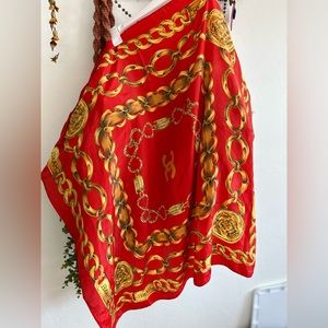 Chanel Scarf red and gold